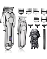 SUPRENT® Hair Clippers for Men, Professional Hair Cutting Kit & Zero Gap T-Blade Trimmer Combo, Cordless Hair Clipper Set with LED Display