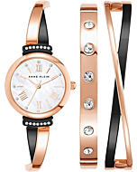 Anne Klein Women's Japanese Quartz Dress Watch with Metal Strap, Rose Gold, 8 (Model: AK/2245GYST)