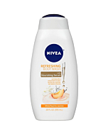 NIVEA White Peach and Jasmine Body Wash with Nourishing Serum, 20 Fl Oz