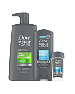 Dove Men+Care bundle with body wash, shampoo & conditioner, and deodorant