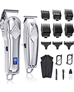 Limural Professional Hair Clippers and Trimmer Set for Men - Cordless Barber Kit & T-Blade Outliner Combo with Metal Casing & LED Display, Perfect for Fading & Blending