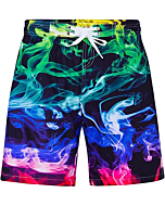 Lovekider Boys Swim Trunks Summer Surf Board Shorts Outdoor 3D Print Cool Smoke Shorts Waterproof Beach Bathing Suit 13-14T