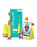 Hum by Colgate Smart Manual Kids Toothbrush Set for Ages 5+, Gaming Experience for Teeth Brushing, Extra Soft, Yellow