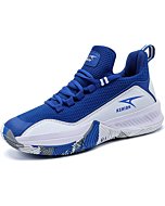 ASHION Mens Basketball Shoes Lightweight Breathable Sneakers Anti Slip Sports Shoes for Running Walking Blue White 7