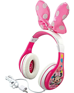 eKids Minnie Mouse Kids Headphones, Adjustable Headband, Stereo Sound, 3.5Mm Jack, Wired Headphones for Kids, Tangle-Free, Volume Control, Childrens Headphones Over Ear for School Home, Travel (MM-140.3Xv7)