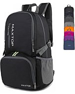 MAXTOP 30/40L Lightweight Packable Backpack for Hiking Traveling Camping Water Resistant Foldable Outdoor Travel Daypack (Black, 30L)