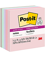 Post-it Super Sticky Recycled Notes, 3 x 3 in, 5 Pads, 2x the Sticking Power, Wanderlust Collection, Pastel Colors, 30% Recycled Paper (654-5SSNRP)