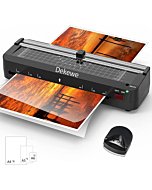 Laminator Machine, Dekewe A4 Laminating Machine, 4 in 1 Thermal Laminator with 18 Laminating Sheets, Paper Trimmer and Corner Rounder for Home Office School Use - Black