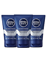 NIVEA MEN Maximum Hydration Deep Cleaning Face Scrub With Aloe Vera, 3 Pack of 4.4 Oz Tubes