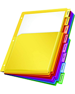 Oxford Expanding Plastic Binder Dividers, Flexible Front Pockets Expand 1/4", 8 Tab, Insertable Multicolor Tabs, Letter Size, 3 Sets (89605)