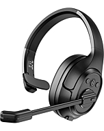 EKSA Noise Canceling Trucker Bluetooth Headset with Microphone Wireless Over Ear Headphones, 99ft Long Wireless Range, Up to 30 Hours of Talk Time, All-Day Comfort Trucker Headset with Mute Button