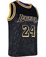 POYI Legend Youth #24 Men's Hip HOP Fashion Stitched Basketball Sports Jersey for Kids (Small, Black-Legend)