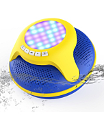 Pool Floating IPX7 Waterproof Bluetooth Speaker, Portable Wireless Shower Speakers with Deep Bass and Colorful LED Light for Outdoor Swimming Pool Hot Tub Home Party (Yellow)