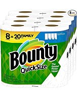 Bounty Quick Size Paper Towels, White, 4 Packs Of 2 Family Rolls = 8 Family Rolls