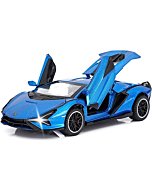 Toy Cars Sian FKP3 Metal Model Car with Light and Sound Pull Back Toy Car for Boys Age 3 + Year Old (Blue)