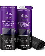 Electronic Wipes Streak-Free (90-Wipes) - Screen Cleaner Wipes for TVs, Monitors, Laptops, Phones, Computers, & More - TV Screen Cleaner - MagicFiber Microfiber Cloth Included from Altura Photo