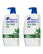 Head & Shoulders Dandruff Shampoo Twin Pack Infused with Tea Tree Oil Hydrate Scalp 32.1 Each Twin Pack, Green, 64.2 Fl Oz