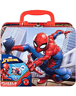 Spiderman Large Lunch Tin Box with 24pc puzzle inside