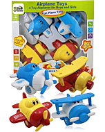 3 Bees & Me Airplane Toys - Set of 4 Toy Airplanes for Boys and Girls - Fun Toys for Toddlers & Kids - Colors May Vary