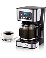 Programmable Coffee Maker, 4-12 Cups Drip Coffee Machine with Glass Carafe, Regular & Strong Brew, Pause & Serve for Home and Office, Taylor Swoden