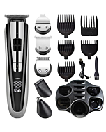 SOEYE Men's Grooming Kit 5in1 Cordless Beard Trimmer Hair Clippers for Men Electric Shavers with Hair Clipper Razors Nose Trimmers Barber Beard USB Rechargeable Professional LCD Multi-Function Shaver