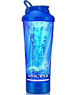 VOLTRX Premium Electric Protein Shaker Bottle, Made with Tritan - BPA Free - 24 oz Vortex Portable Mixer Cup/USB C Rechargeable Shaker Cups for Protein Shakes (Blue)