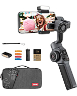 Zhiyun Smooth 5 Combo Gimbal Stabilizer, 3-Axis Handheld Smartphone Gimbal with Grip Tripod Vlog LED Fill Light for iPhone Android FiLMiC Pro