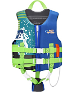 HeySplash Life Jacket for Kids, Child Size Watersports Swim Vest Flotation Device Trainer Vest with Survival Whistle, Easy on and Off, Indigo, Medium Size (Suitable for 37-55 lb)