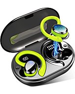 Wireless Earbud, Sport Bluetooth 5.3 Earbud with Earhooks Wireless Earphones in-Ear with Immersive Sound, Bluetooth Headphones IP7 Waterproof, Noise Cancelling, Dual LED Display, 48H Playtime, Green