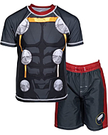 Marvel Avengers Thor Little Boys Rash Guard and Swim Trunks Outfit Set Grey 5