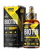 Liquid Biotin & Collagen Hair Growth Drops 50,000mcg – Biotin and Liquid Collagen Supplements for Women & Men – Supports Glowing Skin, Healthy Hair & Nail Growth (2Fl Oz)