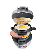 Hamilton Beach Breakfast Sandwich Maker with Egg Cooker Ring - Delicious breakfast sandwich in minutes.