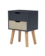 Kinsuite Wood Nightstand End Table - Storage Cabinet 2 Drawers Bedroom Accent Side Table