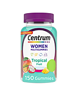 Centrum Women's Multivitamin Gummies, Tropical Fruit Flavors Made from Natural Flavors, 150 Count, 75 Day Supply