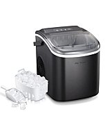 Ice Maker Countertop with Handle,9 Cubes Ready in 6 Mins,26Lbs/24H, Self-Cleaning Portable Ice Machine with Basket and Scoop, for Home/Kitchen/Camping/RV