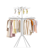 Space-saving clothes drying rack with wheels: Perfect for small apartments and limited space.