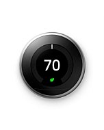 Google Nest Learning Thermostat - Programmable Smart Thermostat for Home - 3rd Generation Nest Thermostat - Works with Alexa - Stainless Steel