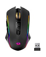 Redragon Gaming Mouse, Wireless Mouse Gaming with 8000 DPI, PC Gaming Mice with Fire Button, RGB Backlit Programmable Ergonomic Mouse Gamer, Rechargeable, 70Hrs for Windows, Mac Gamer, Black