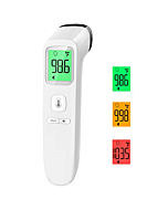 Forehead Thermometer, Baby and Adults Thermometer with Fever Alarm, LCD Display and Memory Function, Ideal for Whole Family (White)