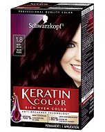 Schwarzkopf Keratin Color Permanent Hair Color Cream, 1.8 Ruby Noir