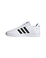 adidas Grand Court Sneaker, White/Black/White, 1 US Unisex Little Kid