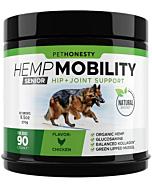 Pet Honesty Senior Hemp Mobility - Hip & Joint Supplement for Senior Dogs - Hemp Oil & Powder, Glucosamine, Collagen, MSM, Green Lipped Mussel, Support Mobility, Helps with Occasional Discomfort (90)