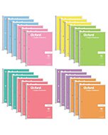 Oxford Spiral Notebook Wide Ruled - 24 Pack - 1 Subject Notebooks for School - 8 x 10-1/2 Inch - 8 Pastel Colors Included - 70 Sheets