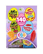 SOUR PATCH KIDS, SOUR PATCH KIDS Big Kids, SWEDISH FISH and SWEDISH FISH Mini Soft & Chewy Easter Candy Variety Pack, 140 Snack Packs