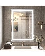 TETOTE Bathroom LED Lighted Wall Mirror Fashion Bathroom Decor Vanity Mirror Memory Dimmable Touch Switch Control (28X20) Birthday Gift Wedding Gift