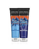 John Frieda Blue Crush Blue Shampoo and Conditioner Set for Brunettes, Crush Brassy Tones for Brunettes, 8.3 Fl Oz