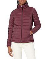 Amazon Essentials Women's Lightweight Long-Sleeve Water-Resistant Puffer Jacket (Available in Plus Size), Burgundy, Medium