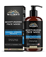 Men's Face Wash - Moisturizing Facial Daily Cleanser - Made in USA SkinCare - Hyaluronic Acid, Lavender, Vitamin E - Exfoliating Facewash for All Skin Types - Sensitive, Dry & Oily - 8 oz by WILDER'S