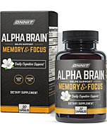 ONNIT Alpha Brain Premium Nootropic Brain Supplement, 30 Count, for Men & Women - Caffeine-Free Focus Capsules for Concentration, Brain & Memory Support - Brain Booster Cat's Claw, Bacopa, Oat Straw