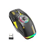 Schkner RGB Wireless Gaming Mouse with 4 Adjustable DPI to 4800, Bluetooth and 2.4G Rechargeable Wireless Mouse with Side Buttons, Ergonomic Gamer Mice for PC, Laptop, Mac, Computer